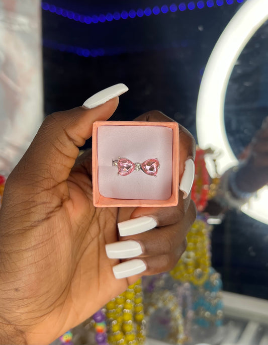 Pink bow ring