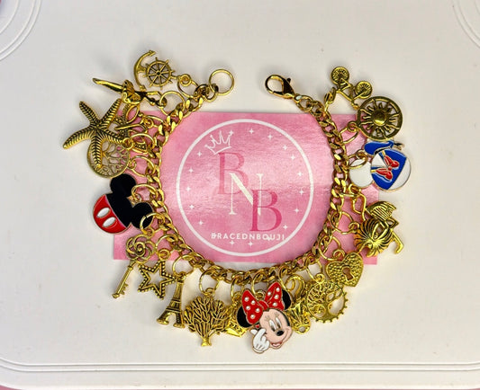 Minnie and Mickey charm bracelet